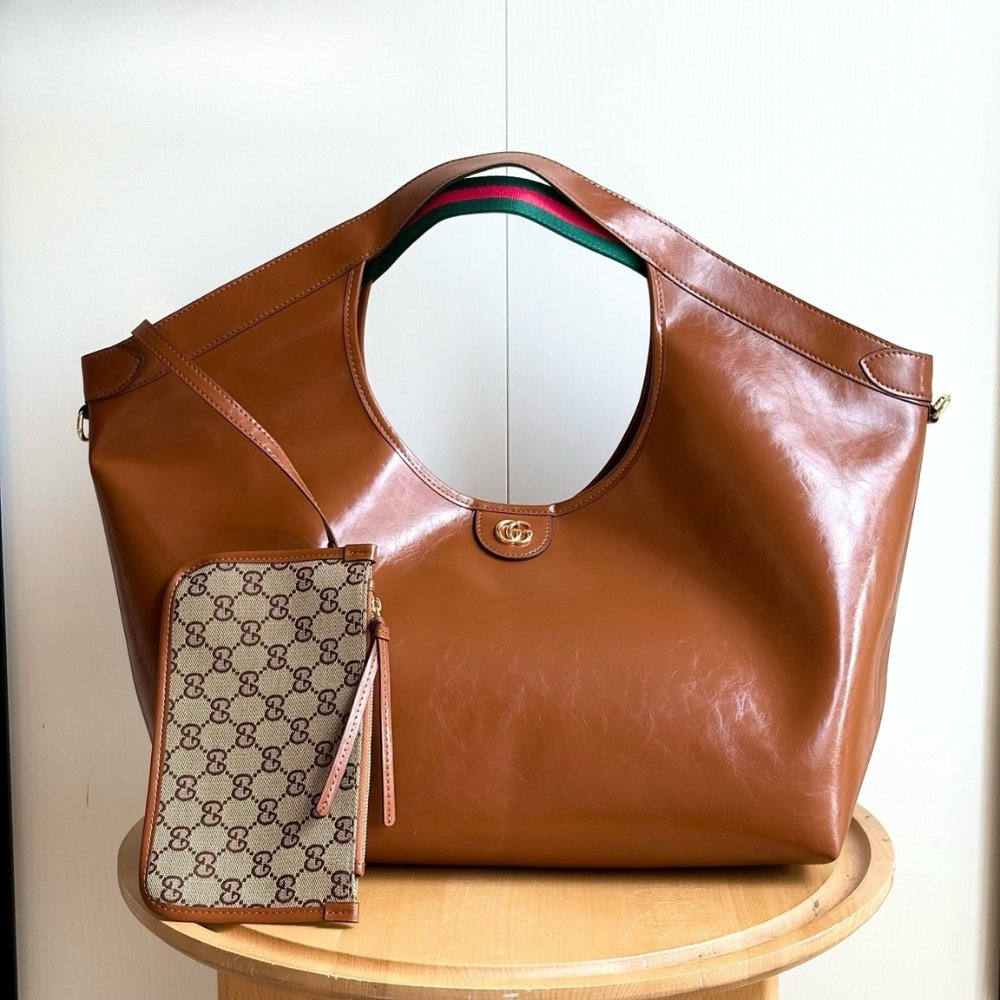 Gvc*1 Giglio Large Tote Bag Dark Brown Leather 60Cm 853971 AAF2H 7645