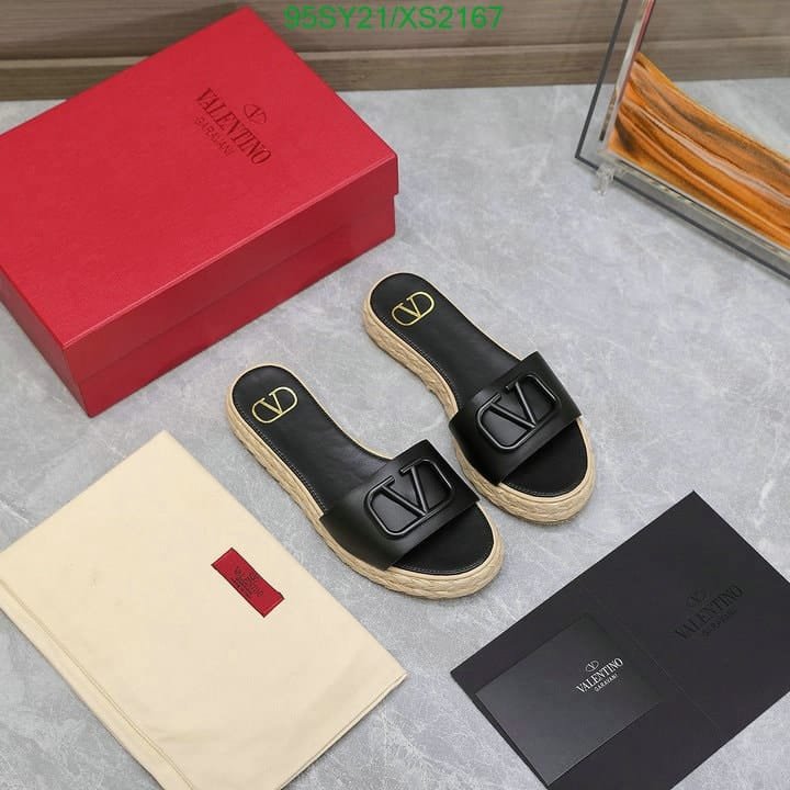 Va1e*ntin0 Garavani Vlogo Leather Espadrille Slides Black